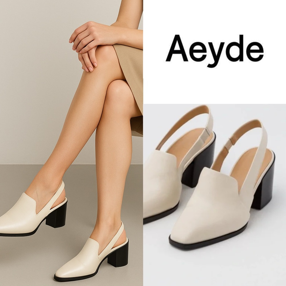 Gorgeous! AEYDE ALA SLINGBACK PUMP IN CREAMY NAPPA size 40